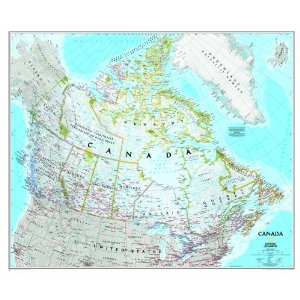Canada Classic Wall Map Laminated Natg 38x32"