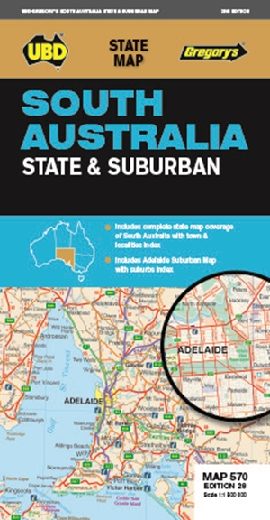 South Australia State & Suburban Map 1:1.9M UBD