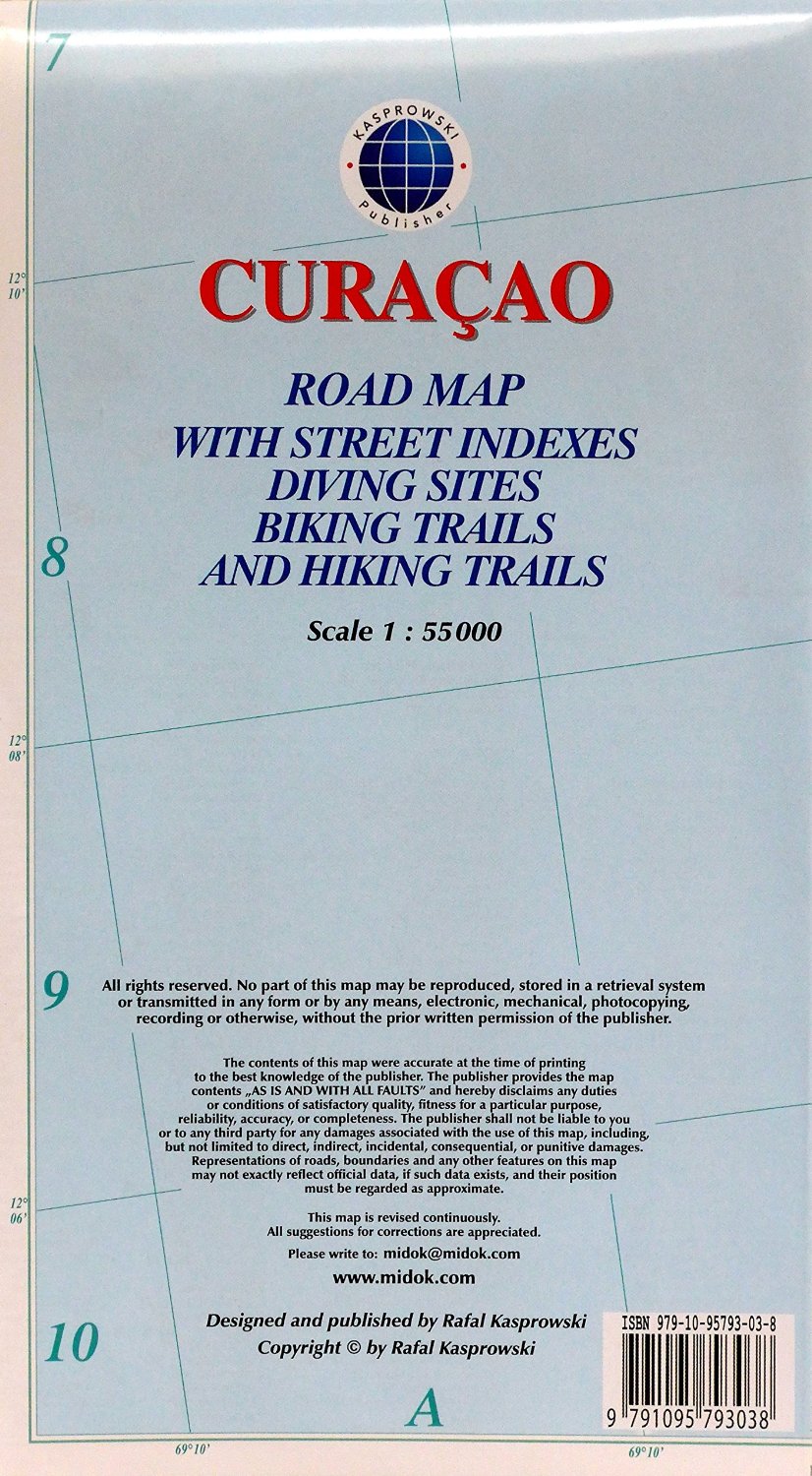 Curacao Road Map - Kasprowski Publisher