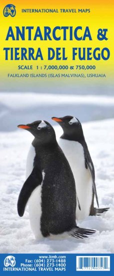 (image for) 1. Antarctica & Tierra del Fuego Travel Ref Map 6th Ed. 2024