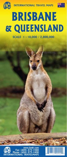(image for) 1. Brisbane & Queensland Travel Reference Map 1:10K/1:2.8M-2019