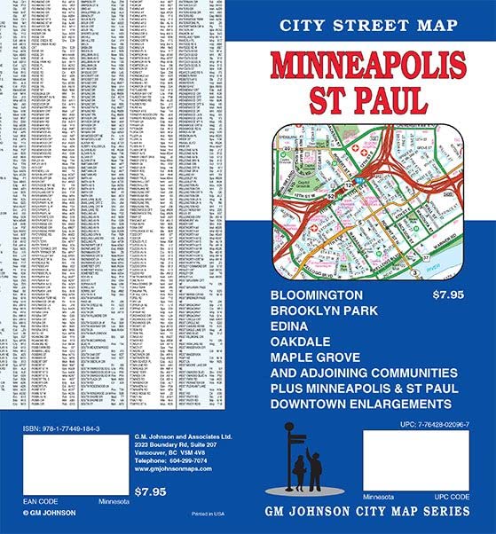 Minneapolis – St Paul, Minnesota Street Map