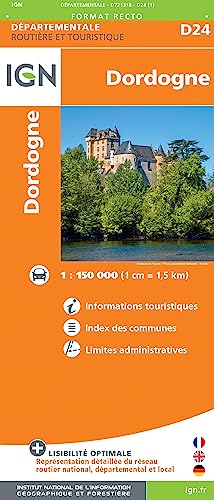 Dordogne Map D24 IGN 1:150K