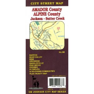 Amador and Alpine Counties, California road map GMJ