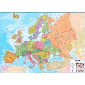 Europe Wall Map Paper 39" x 55"