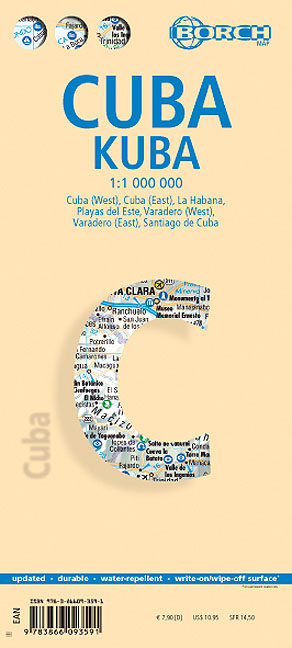Cuba Borch Road Map 1:1,000,000 - 2016