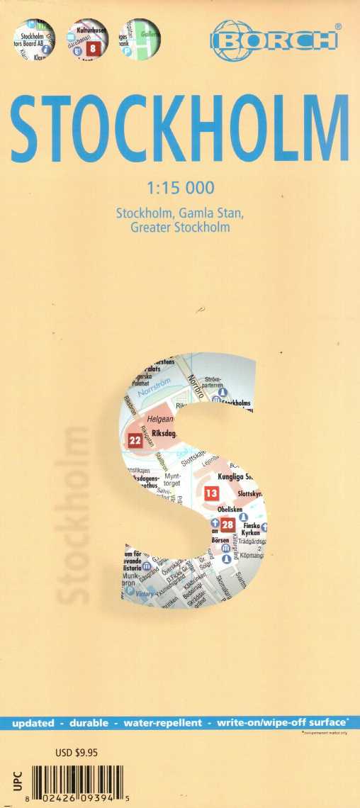 Stockholm Borch City Map 1:15,000-2015