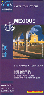 Mexico Travel Map 1:2,500,000
