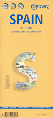 Spain Borch Road Map 1:875,000-2015