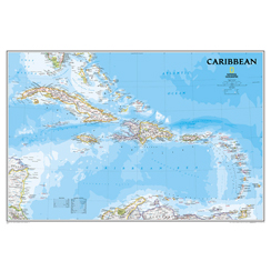 Caribbean Political Wall Map 36x24"