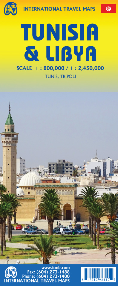 (image for) 1. Tunisia & Libya Travel Ref. Map 1 : 800k / 1:2.45M- 2026 Ed.