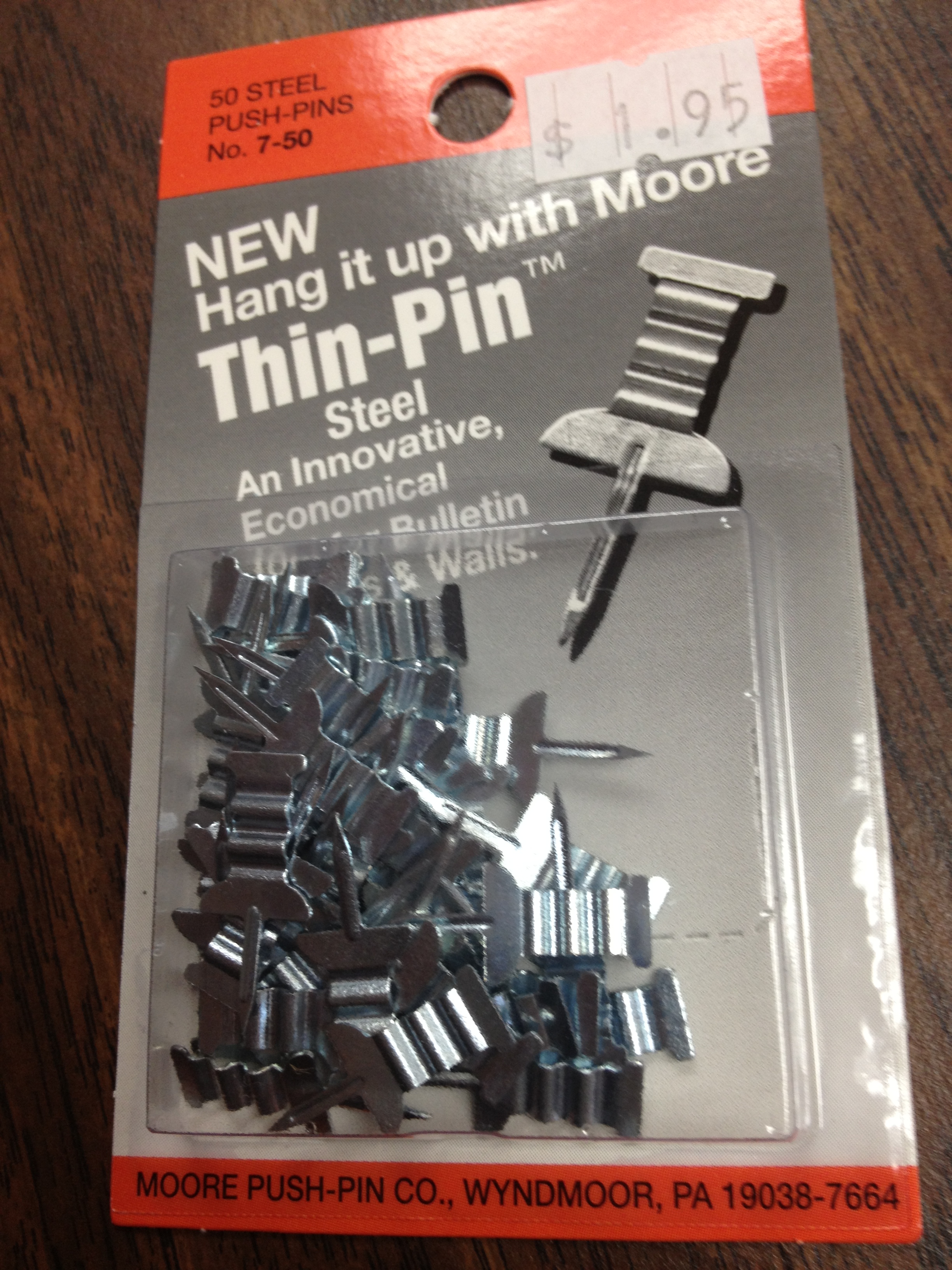Moore Thin Stel Pins 50/Pack