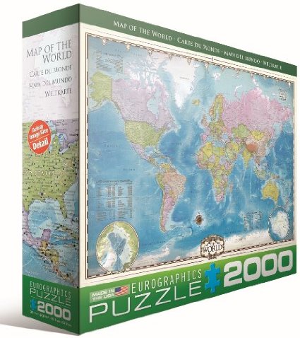 Map of The World Puzzle Blue Ocean (2000-Piece) by EuroGraphics