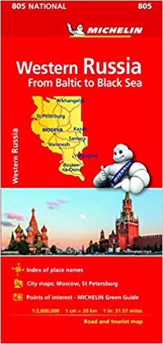 805 Michelin Western Russia Road and Tourist Map