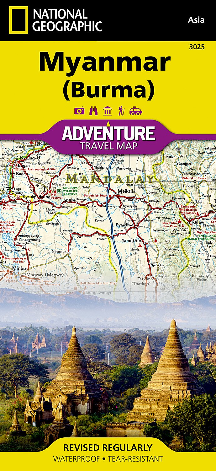 Myanmar (Burma) Adventure Travel Map - NG