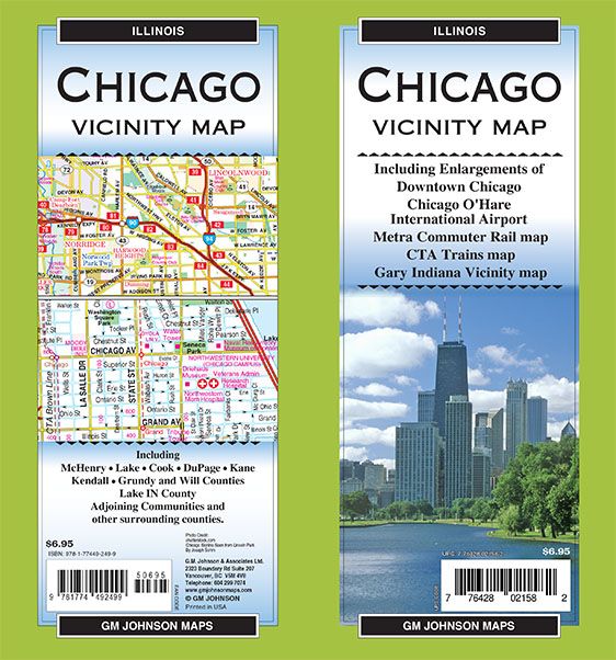 Chicago & Vicinity, Illinois Regional Map - GMJ - 2022