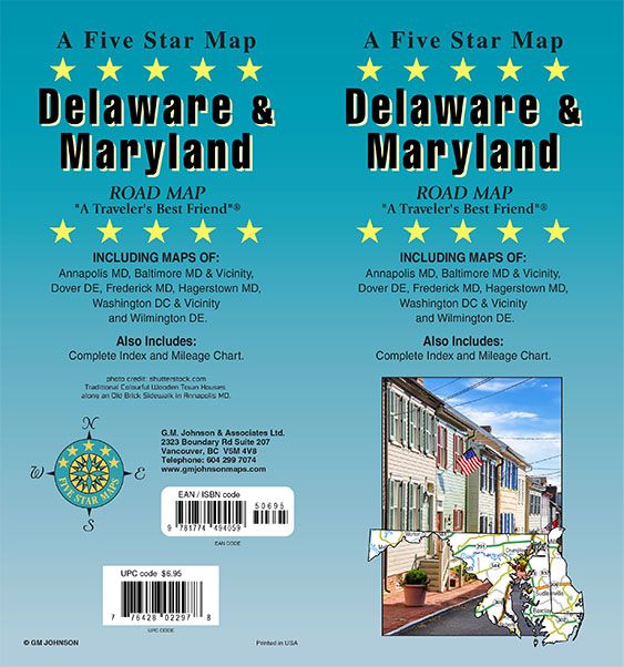 Deleware & Maryland Road Map - Five Star - 2024