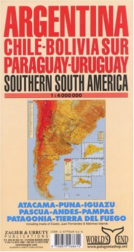 Argentina, Chile, Uruguay, Paraguay Map - 2014 Edi
