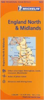 502 England North & The Midlands Michelin Map