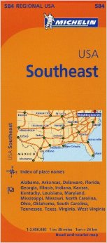 584 USA: Southeast Map Michelin Map