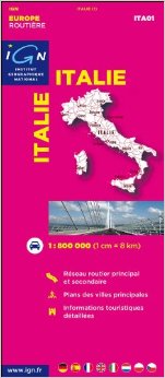 Italy 1:800K IGN ROAD MAP