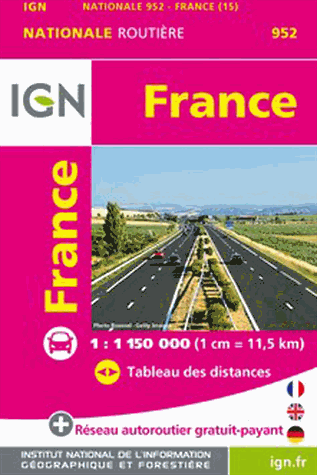 France Mini Road Map 1:1M
