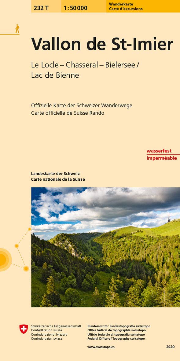 Vallon de St-Imier Hiking Map - SwissTopo - 2020 Edi