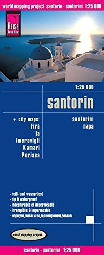 Santorini 2016 Road Map + City map of Fira, Oia, Imerovigli