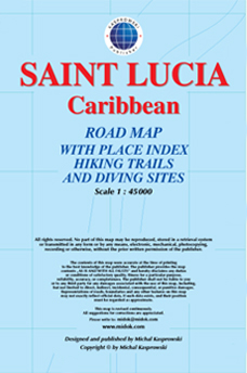 Saint Lucia / Caribbean Road Map - Kasprowski Publisher