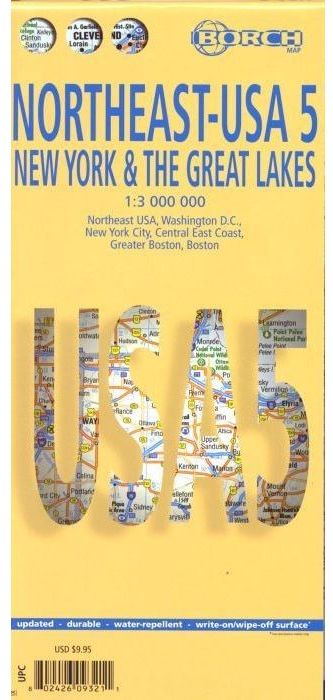 USA 5: East Coast/Great Lakes Borch Road Map 1:3,000,000-2022