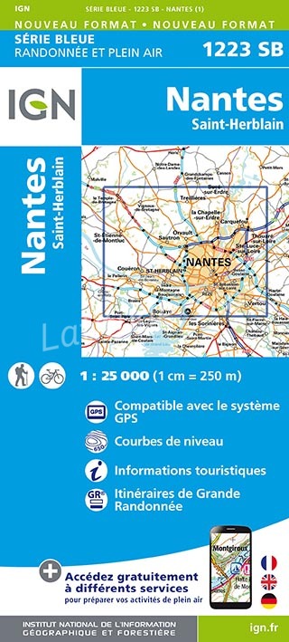 Nantes, Saint-Herblain - 1223 SB 1:25 000