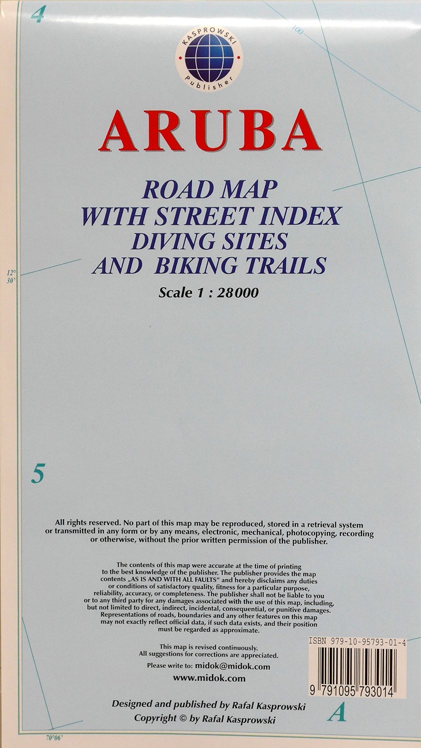 Aruba Road Map - Kasprowski Publisher