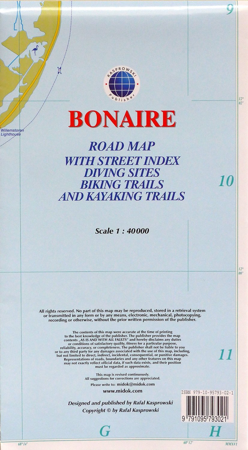 Bonaire Road Map - Kasprowski Publisher