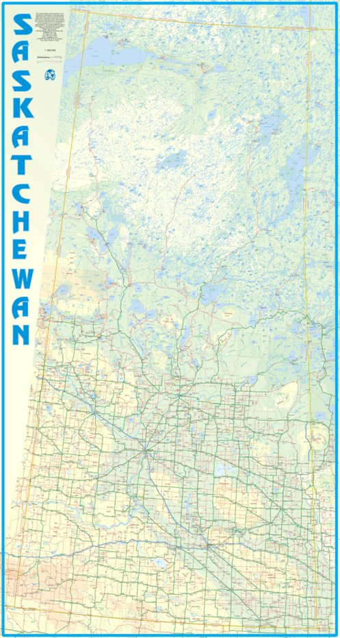 1. Saskatchewan Wall Map 1:900,000