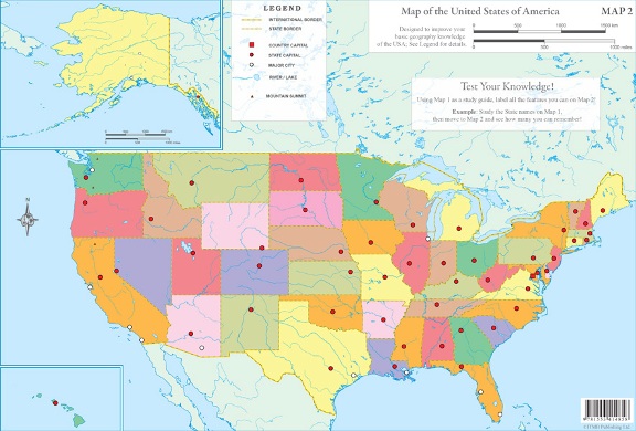 0. USA Educational Map Set 13x9"