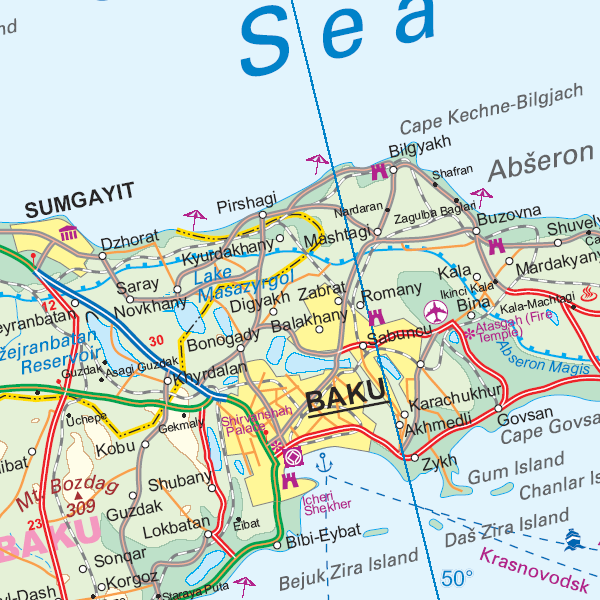 1. Azerbaijan Flat Map 1:560,000